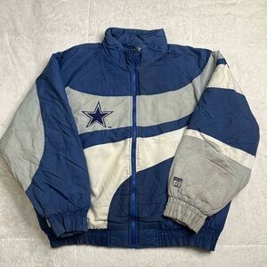 Vintage 90s Logo 7 Game Day NFL Dallas Cowboys Zip Up Stitched Jacket Mens L Vtg